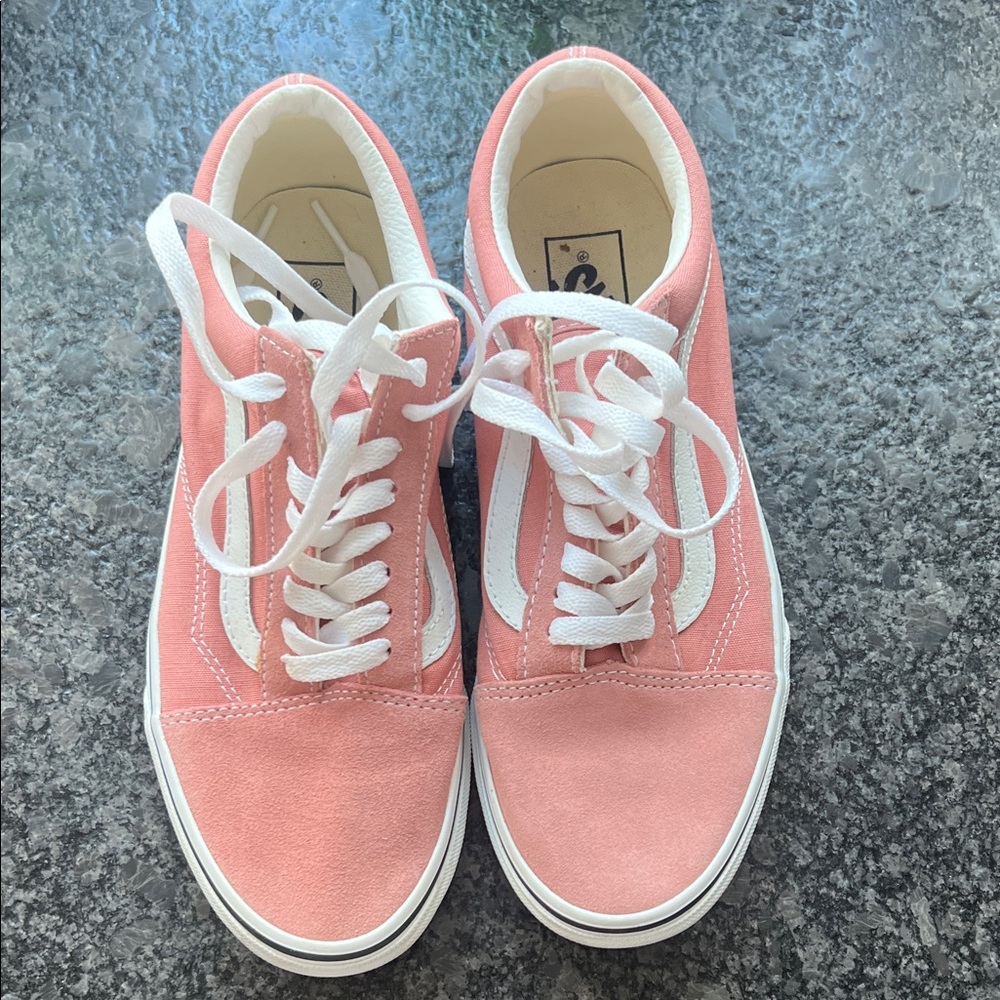 Vans Pink and White Women's Sneakers